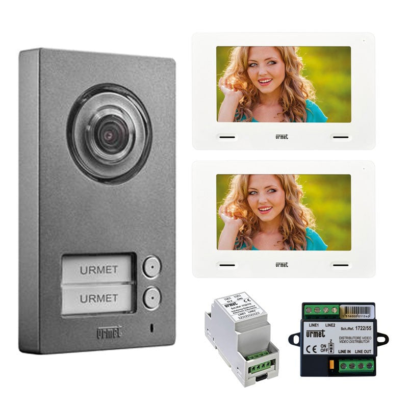 KIT VIDEOCITOFONO URMET BIFAMILIARE con MININOTE e MIKRA2 2 Fili 1722/96 KIT VIDEOCITOFONO URMET BIFAMILIARE con MININOTE e MIKRA2 2 Fili 1722/96